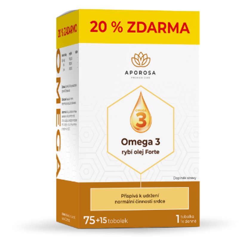 E-shop APOROSA Omega 3 rybí olej forte 75 + 15 kapslí