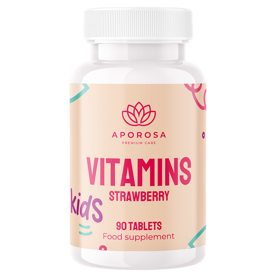 APOROSA Vitamíny pro děti jahoda 90 tablet