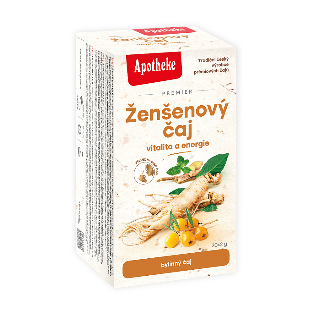 Apotheke Premier Ženšen čaj vitalita+energie 20x2g koupíte na Lekarna.cz