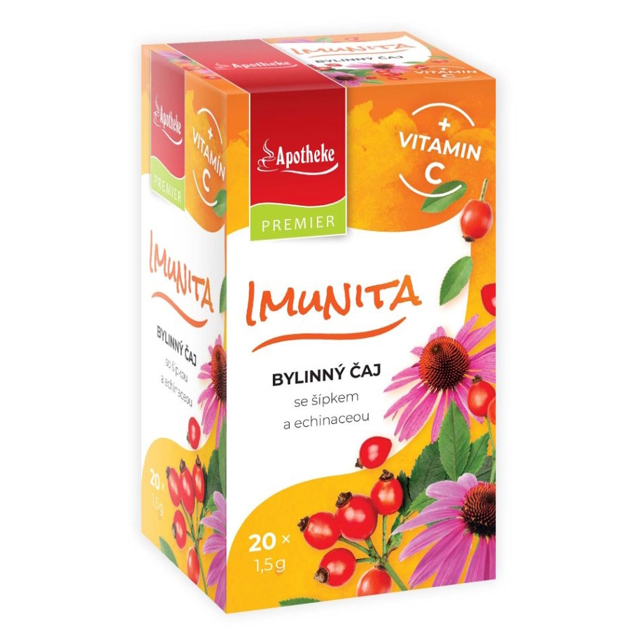 Levně APOTHEKE Imunita bylinný čaj + vitamin C 20 sáčků