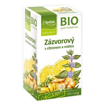 APOTHEKE Zázvorový čaj s citronem a mátou BIO 20x1,5 g (Bylinné čaje) - BIO, Bylinné