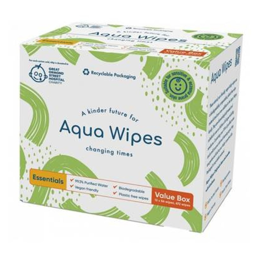 E-shop AQUA WIPES 100% rozložitelné ubrousky 99% vody 12 x 56 ks