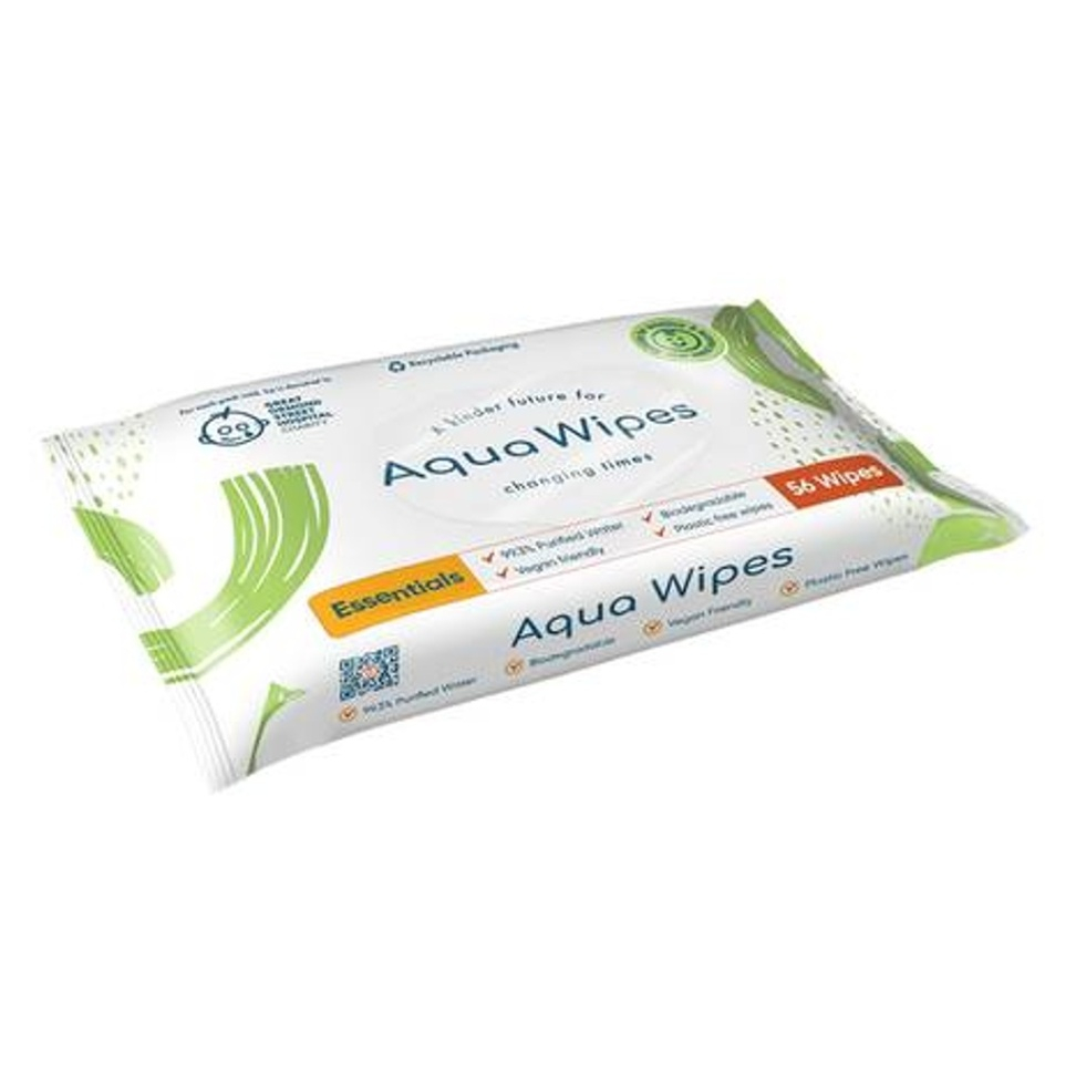 E-shop AQUA WIPES 100% rozložitelné ubrousky 99% vody 56 ks