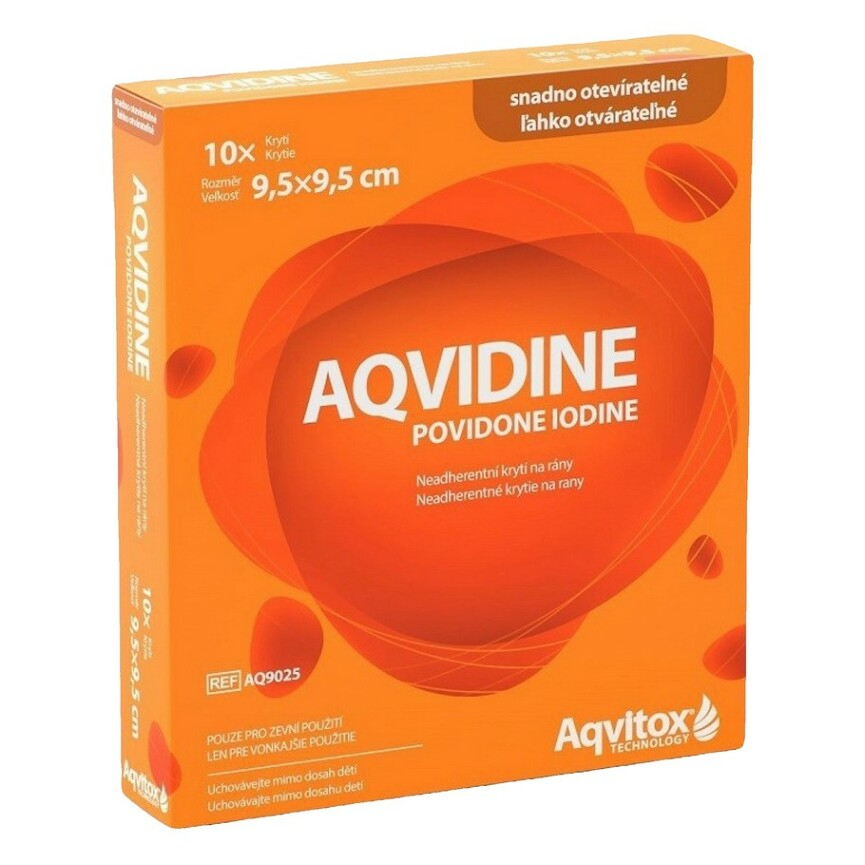 Levně AQVIDINE Povidone Iodine 9.5 x 9.5 cm 10ks