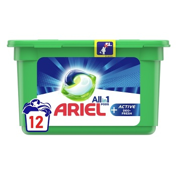 ARIEL Allin1 Pods + Active Deo-Fresh Kapsle na praní 12 pracích dávek (Prací kapsle, tablety)