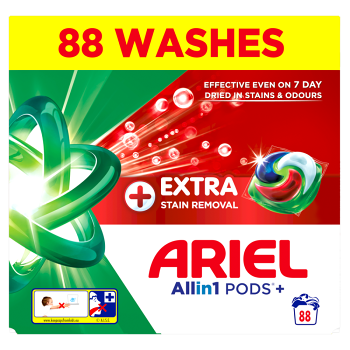 ARIEL Kapsle na praní Plus Extra Stain Box 88 praní (Prací kapsle, tablety)