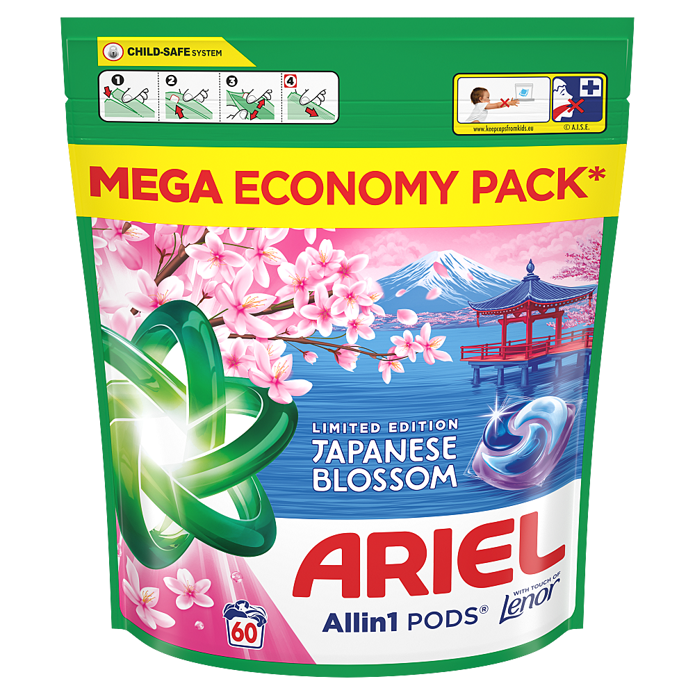 Ariel+Lenor Japanes.Blossom gel.kaps.na praní 60ks
