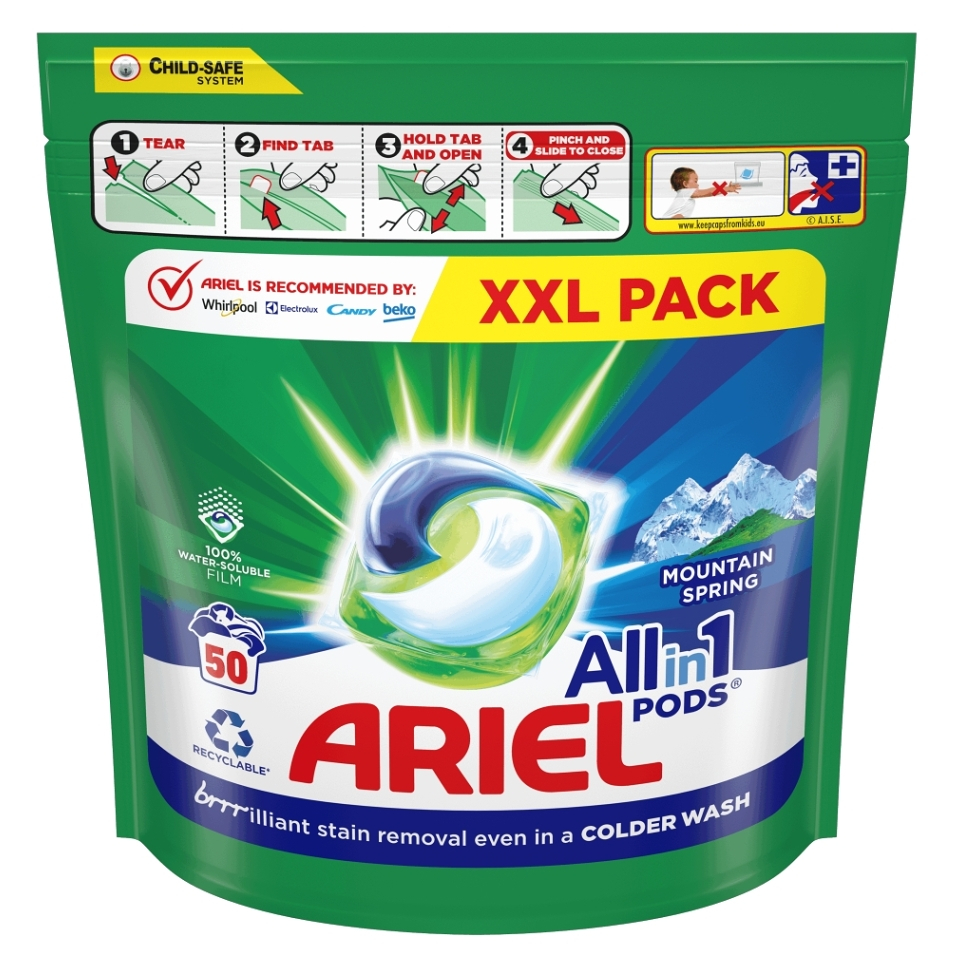 ARIEL Mountain Spring All-in-1 PODS® Kapsle na praní 50 PD