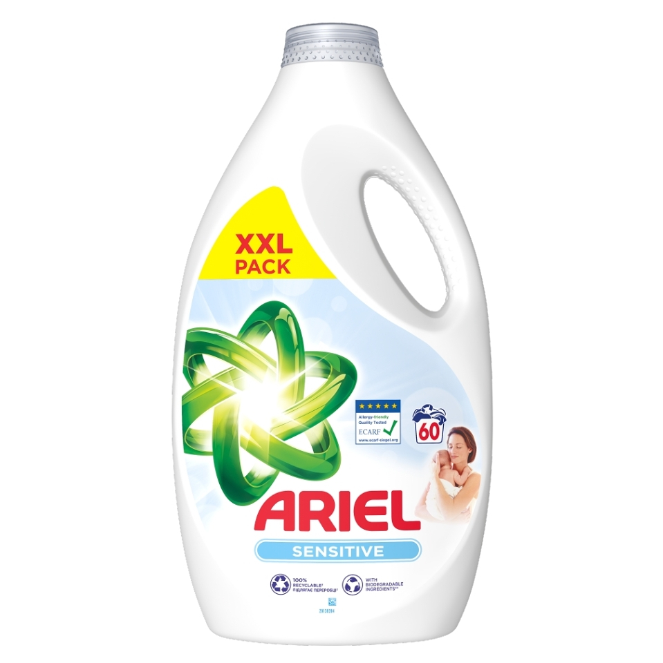 ARIEL Sensitive Skin Clean & Fresh Tekutý Prací Prostředek 60 praní 3 l