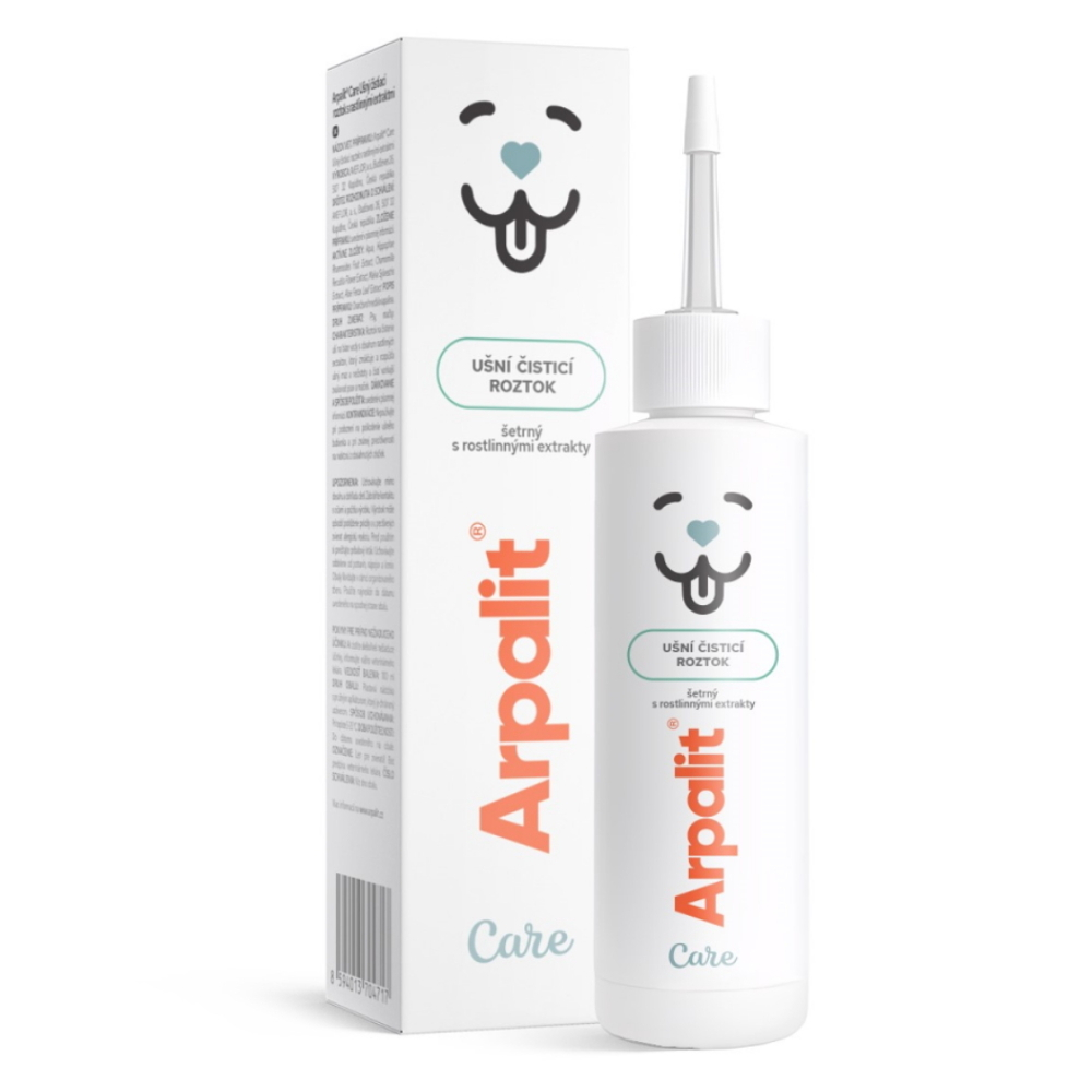 E-shop ARPALIT CARE Ušní čisticí roztok s rostlinými extrakty pro psy a kočky 100 ml