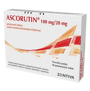 ASCORUTIN 100mg/20mg 50 potahovaných tablet (Na nemoci cév)