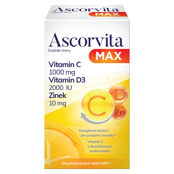 ASCORVITA Max 60 tablet (Vitamíny na imunitu) - Vícesložkové, Postupné uvolňování