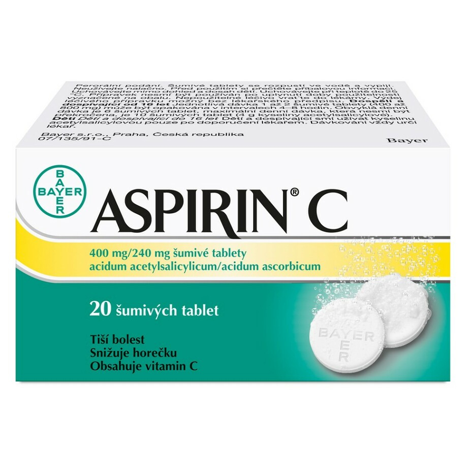 ASPIRIN C FORTE ŠUMIVÉ TABLETY POR TBL EFF 20