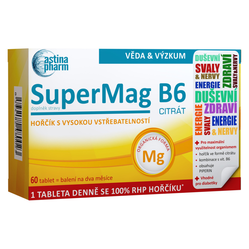Levně ASTINA SuperMag B6 citrát 60 tablet