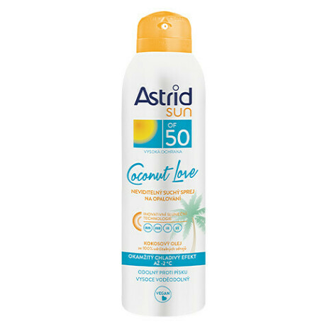E-shop ASTRID Neviditelný suchý sprej na opalování OF 50 Coconut Love 150 ml