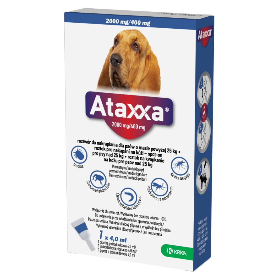 E-shop ATAXXA Spot-on Dog XL 2000mg/400mg 4 ml 1 pipeta