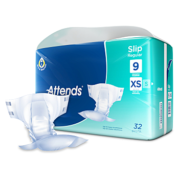 ATTENDS Regular 9 slip absorpční kalhotky XS 32 kusů (Inkontinenční kalhotky zalepovací)