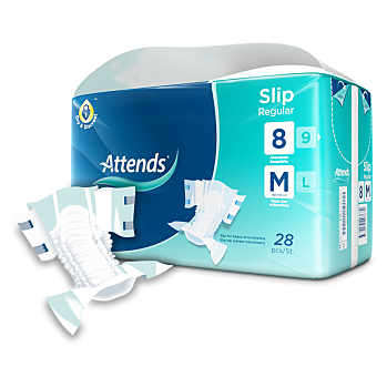 ATTENDS Slip regular 8 absorpční kalhotky M 28 kusů (Inkontinenční kalhotky zalepovací)