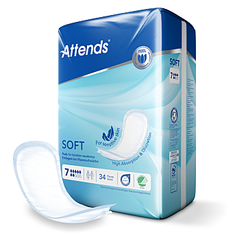 ATTENDS Soft vložné pleny 7 kapek 34 kusů (Inkontinenční vložné pleny)