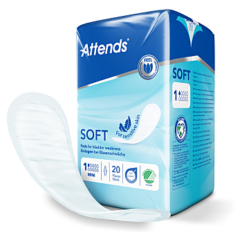 ATTENDS Soft mini absorpční vložky 1 kapka 20 kusů (Inkontinenční vložky)