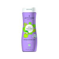 ATTITUDE Little leaves dětské tělové mýdlo a šampon 2 v 1 s vůní vanilky a hrušky 473 ml