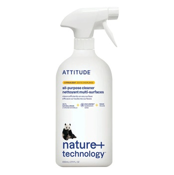 ATTITUDE Univerzální čistič s rozprašovačem Citronová kůra 800 ml (Ekologické úklidové prostředky) - Čistící