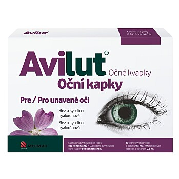 AVILUT Oční kapky 10x0,5 ml (Kapky do očí) - Zklidňující, Oční