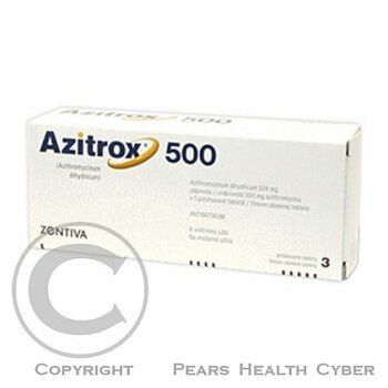 AZITROX 500  3X500MG Potahované tablety