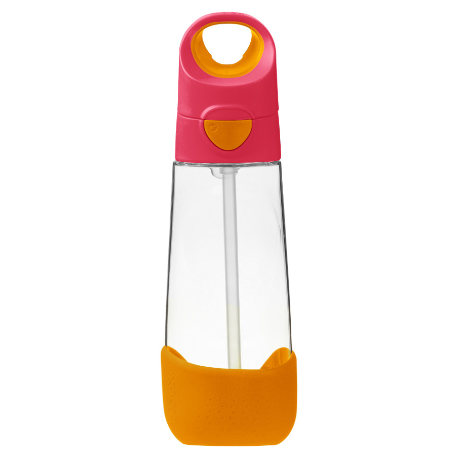 E-shop B.BOX Láhev na pití s brčkem růžová/ oranžová 9m+ 600 ml