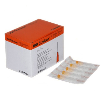 B.BRAUN Injekční jehla 0.5x16 25G oranžová 100 kusů (Chirurgické pomůcky)
