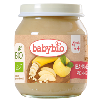 BABYBIO Bio banán a jablko 4m+ 130 g