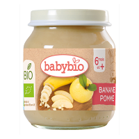 BABYBIO Bio banán a jablko 6m+ 130 g