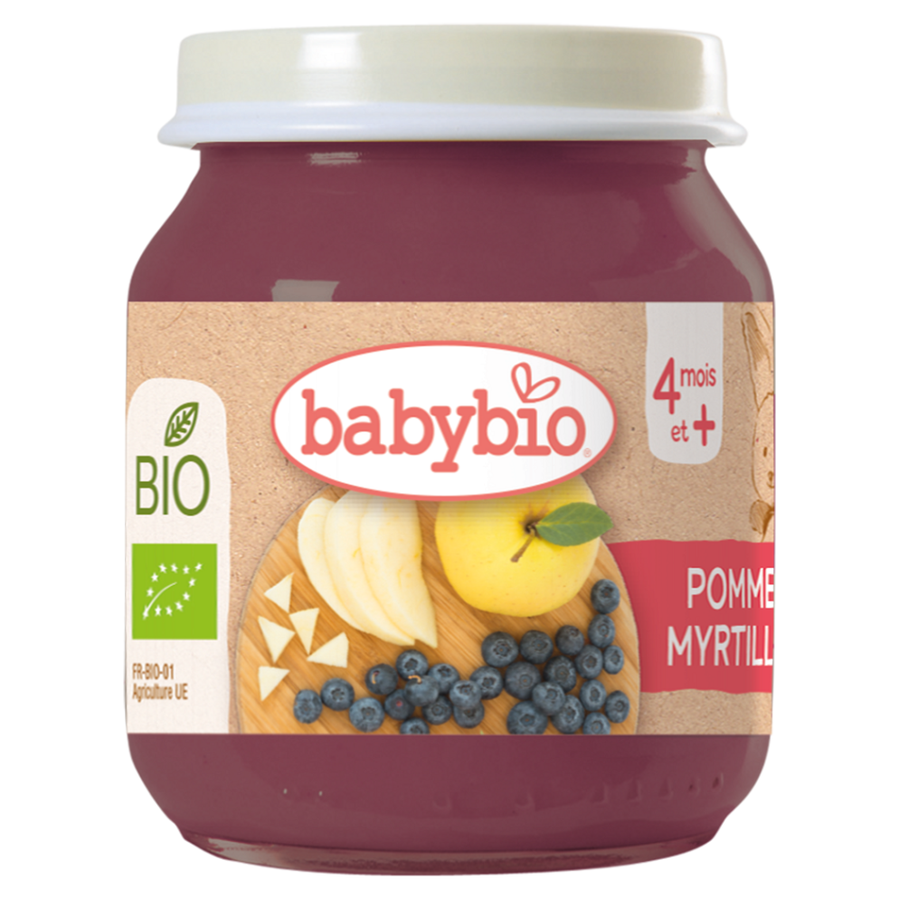 E-shop BABYBIO Bio jablko a borůvky 4m+ 130 g