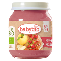 BABYBIO Bio jablko a jahody 6m+ 130 g