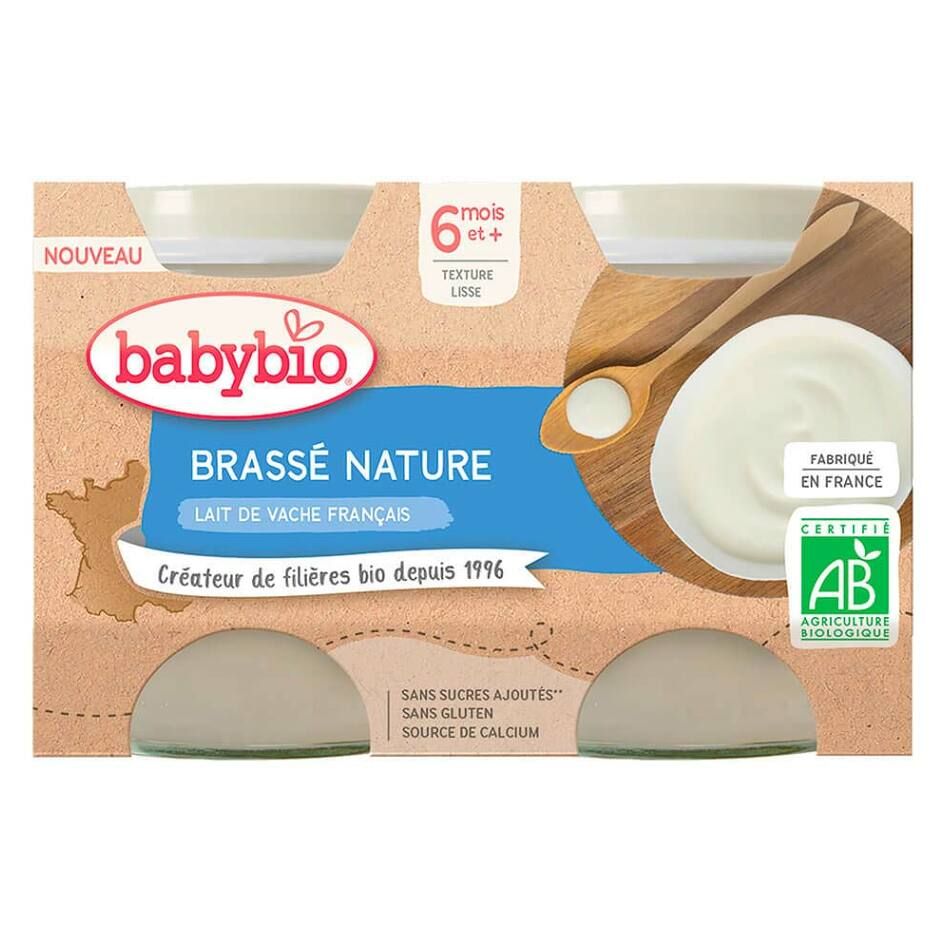 Levně BABYBIO Brassé z francouzského mléka natur 2x130 g