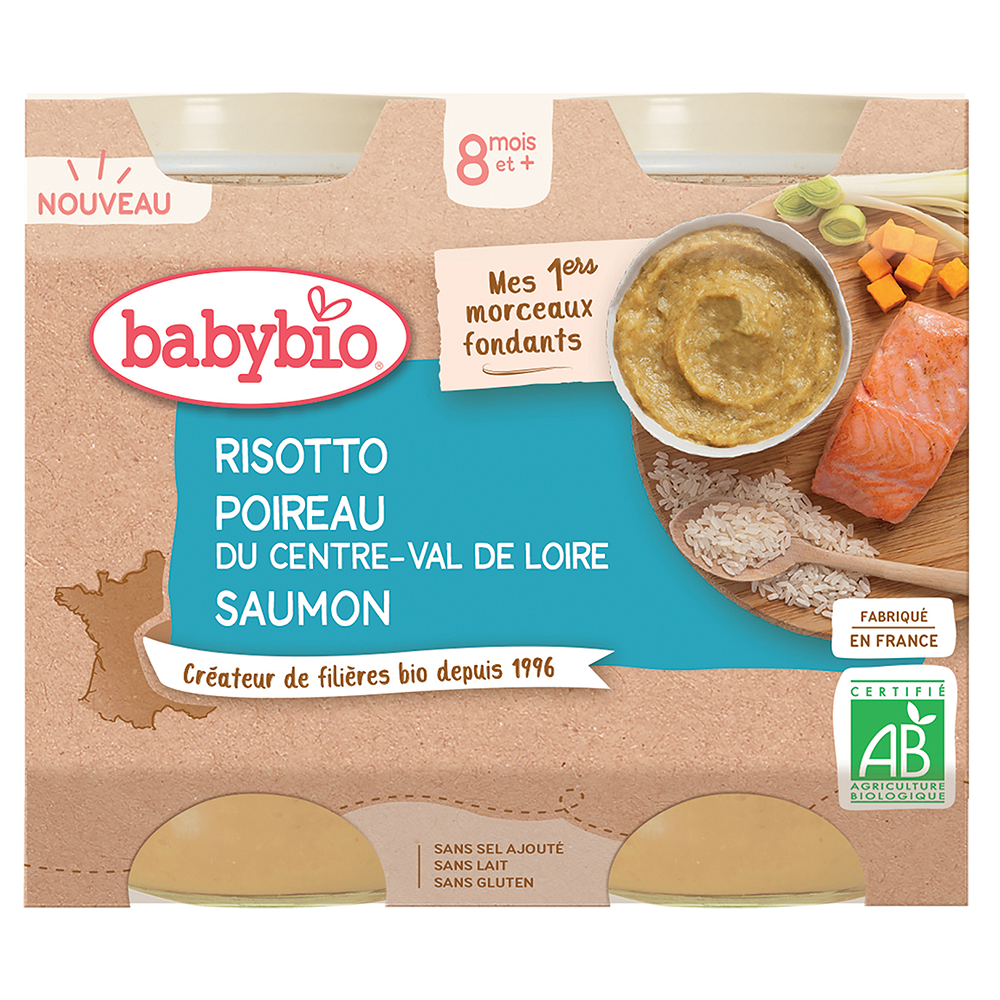 E-shop BABYBIO rizoto s pórkem, máslovou dýní a lososem 8m+ 2 x 200 g