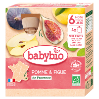 BABYBIO Kapsička jablko a fík 6m+ 4 x 90 g