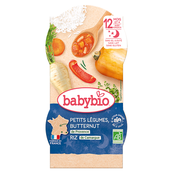 BABYBIO Jemná zeleninka s rýží 2 x 200 g (Těstovinové, rýžové příkrmy) - BIO