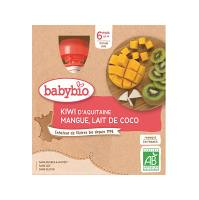 BABYBIO Kiwi, mango a kokos 4 x 90 g