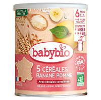 BABYBIO Nemléčná 5zrnná obilná kaše immunité s banánem a jablkem 220 g