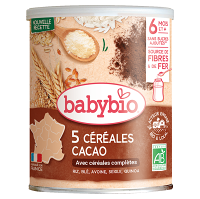 BABYBIO nemléčná obilná kaše s kakaem 220 g