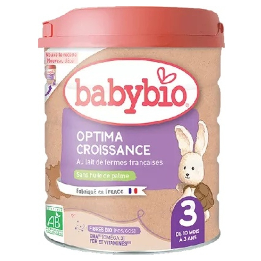 Levně BABYBIO Optima 3 Pokračovací kojenecké mléko od 10 měsíce do 3 let BIO 800 g