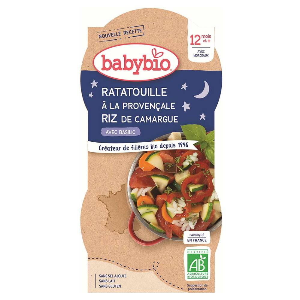BABYBIO Ratatouille po provensálsku s rýž 12m+ 2 x 200 g