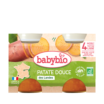 BABYBIO Sladké brambory 2 x 130 g (První příkrm) - BIO, Ekologické, Jednodruhové