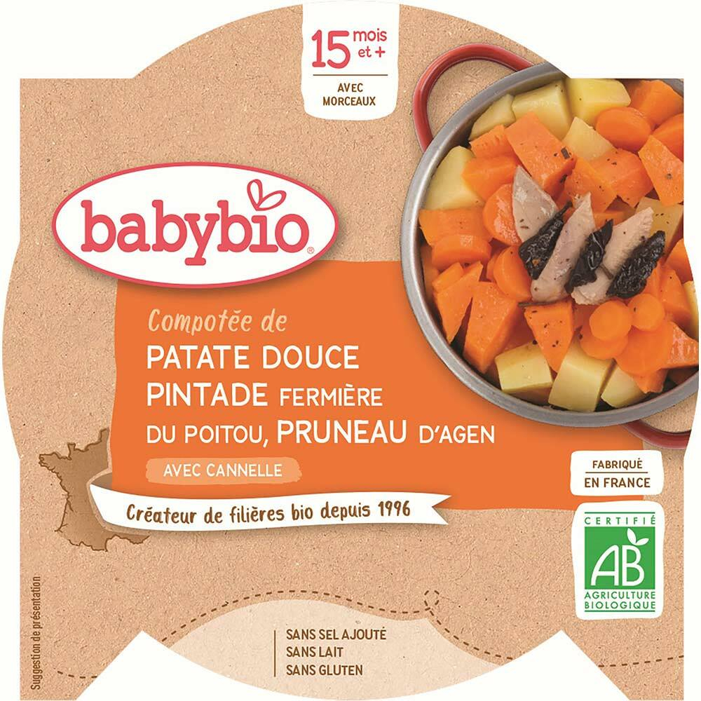 E-shop BABYBIO Sladké brambory s masem z perličky a sušenými švestkami 260 g