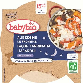 BABYBIO Večerní menu Lilek na způsob Parmigiana s makarony 260 g