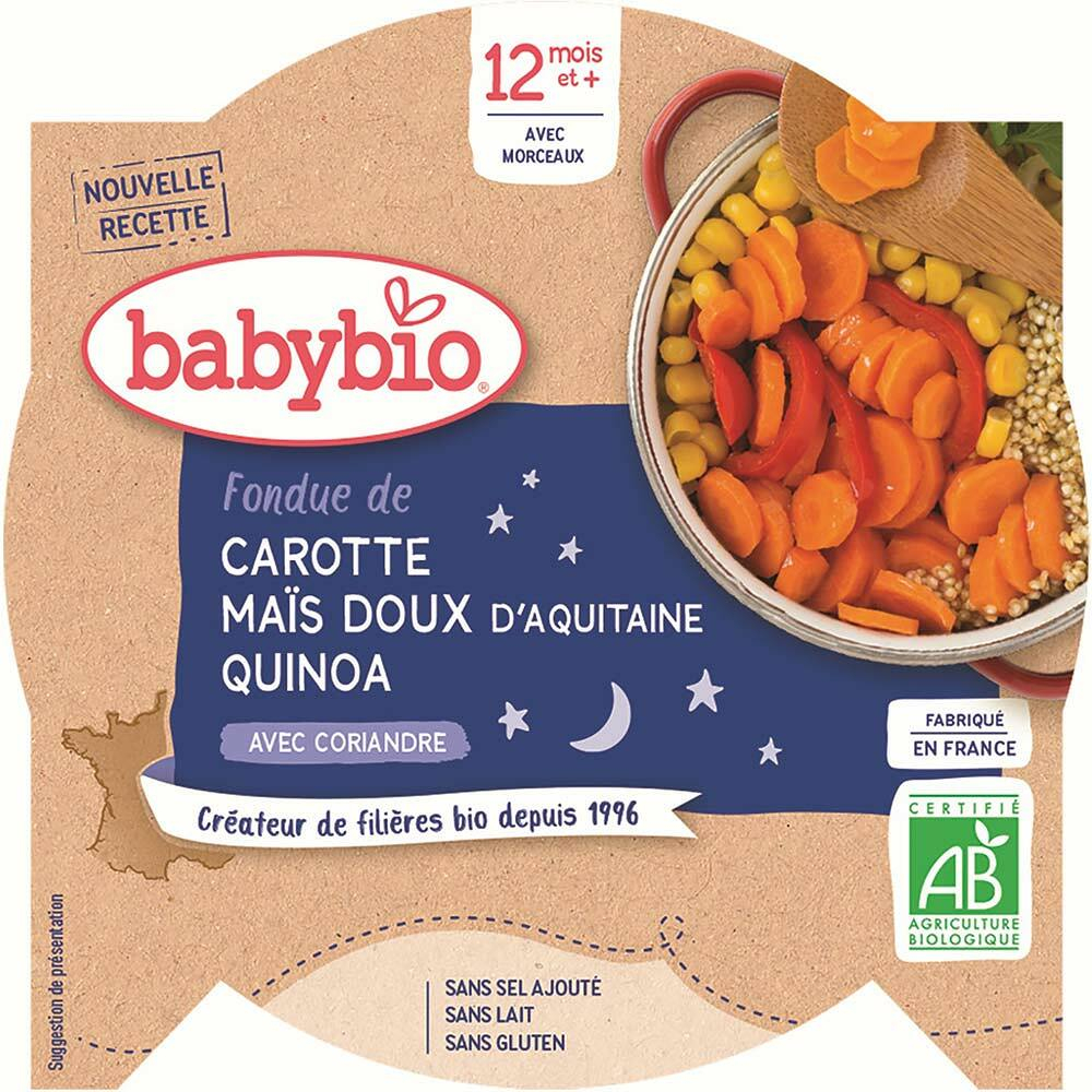 E-shop BABYBIO Večerní menu Mrkev a sladká kukuřice s quinoa 230 g