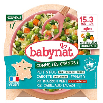 BABYNAT Rizoto se zeleninou a divokou treskou 200 g (Těstovinové, rýžové příkrmy)