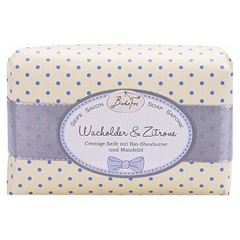 BADEFEE Tuhé mýdlo Juniper & Lemon 200 g (Tuhá mýdla) - Hydratační, Vyživující