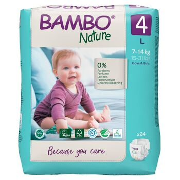 BAMBO Nature 4 Dětské plenkové kalhotky 7-14 kg 24 ks (Plenky 4 (7 - 18 kg))